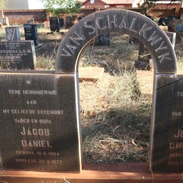 SCHALKWYK Jacob Daniel, van 1894-1977 &amp; Johanna Christina 1905-