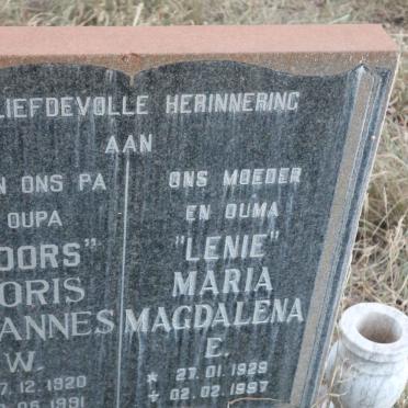 STOPFORTH Floris Johannes W. 1920-1991 &amp; Maria Magdalena E. 1929-1997
