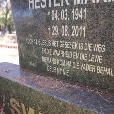 SWIFT Hester Maria 1941-2011