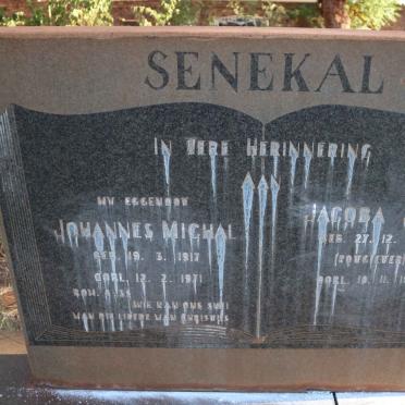 SENEKAL Johannes Michal 1917-1971 &amp; Jacoba J.S. POTGIETER 1917-1986