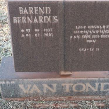 TONDER Barend Bernardus, van 1937-2003