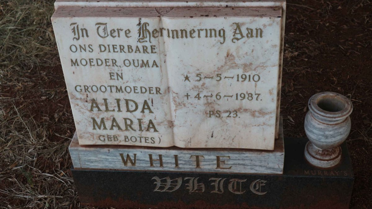 WHITE Alida Maria nee BOTES 1910-1987