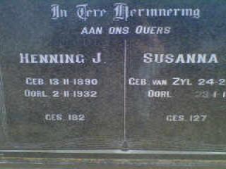 DIEDERICKS Henning J. 1890-1932 &amp; Susanna C. van ZYL 1897-1969