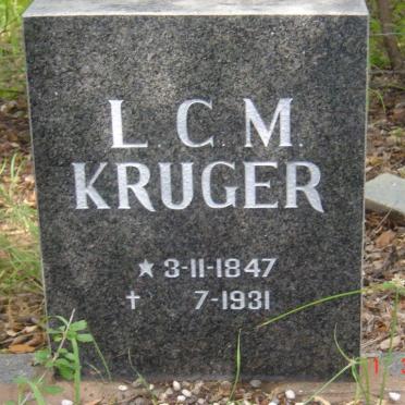 KRUGER L.C.M. 1847-1931