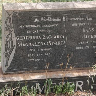 MEYER Hans Jacob 1880-1971 &amp; Gertruida Zacharya Magdalena SWART 1883-1965