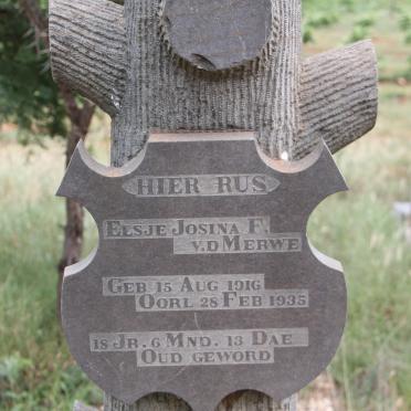 MERWE Elsje Josina F., v.d. 1916-1935