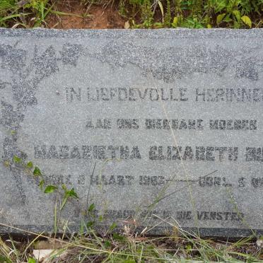BURGER Magarietha Elizabeth 1889-1949