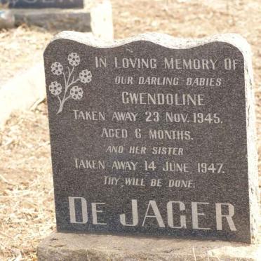 JAGER Gwendoline, de  -1945 :: DE JAGER Sister -1947