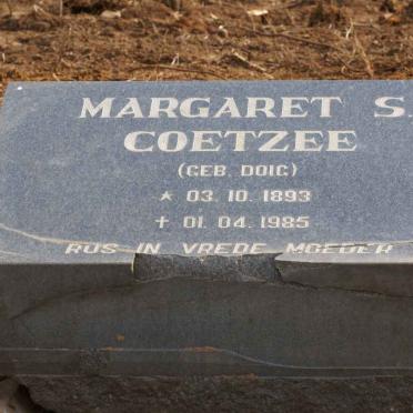 COETZEE Margaret Susanna nee DOIG 1893-1985