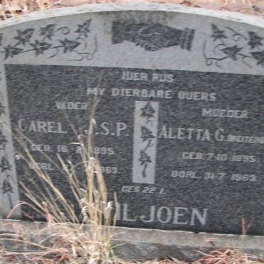 VILJOEN Carel J.S.P. 1895-1963 &amp; Aletta G. BREITENBACH 1895-1963
