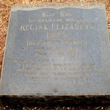 BUYS Regina Elizabeth nee BREITENBACH 1905-1955