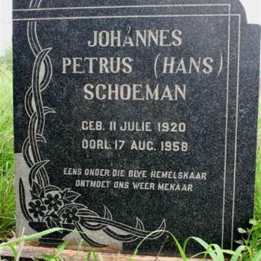 SCHOEMAN Johannes Petrus 1920-1958