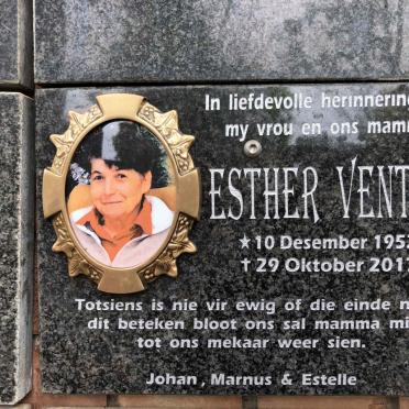 VENTER Esther 1952-2017