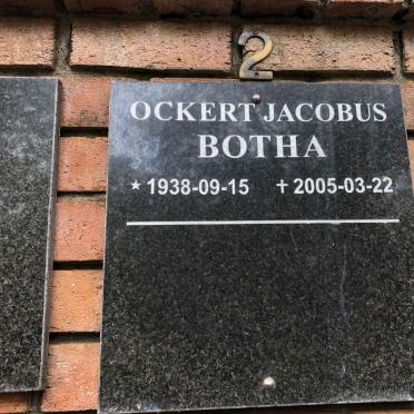 BOTHA Ockert Jacobus 1938-2005