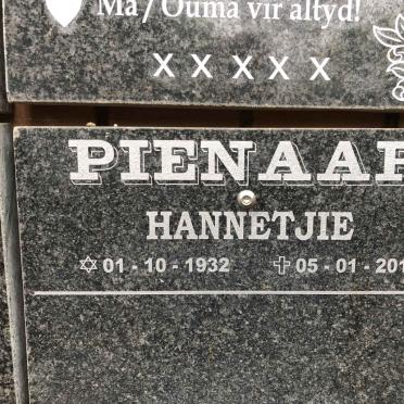 PIENAAR Hannetjie 1932-2012
