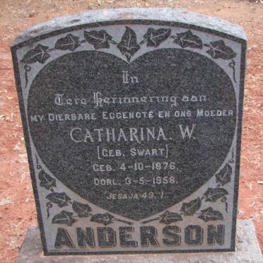 ANDERSON Catharina W. nee SWART 1876-1958