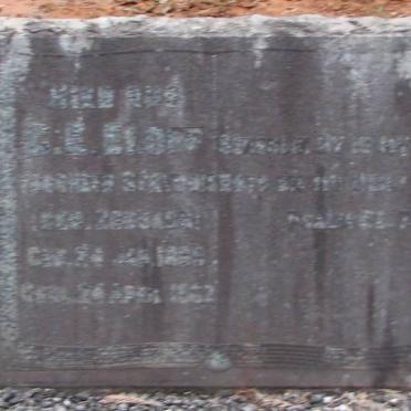 ELOFF C.E. formerly STRYDOM nee ZONDAGH 18??-1962