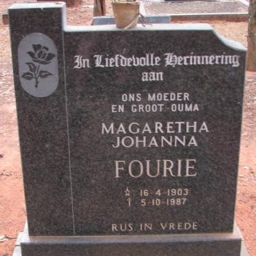 FOURIE Magaretha Johanna 1903-1987