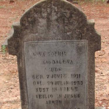 NAUDE Anna Sophia Magdalena 1911-1935