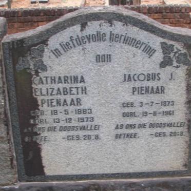 PIENAAR Jacobus J. 1873-1961 &amp; Catharina Elizabeth 1883-1973