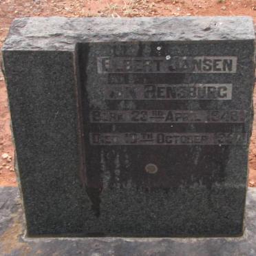 RENSBURG Elbert, Jansen van 1948-195?