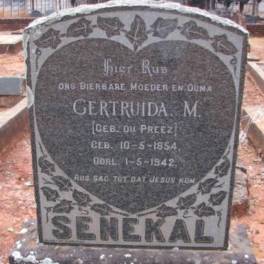 SENEKAL Gertruida M. nee du PREEZ 1854-1942