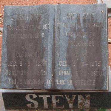 STEYN J.J. 1875-1970 &amp; J.E. NAUDE 1884-1979