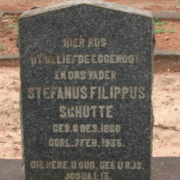 SCHUTTE Stefanus Filippus 1860-1935