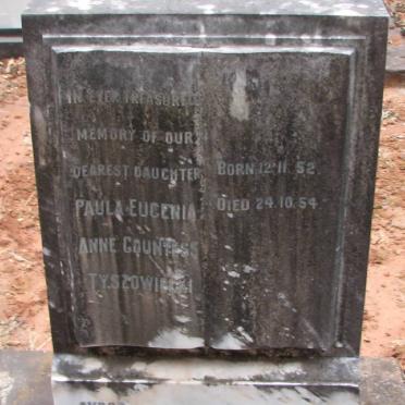 TYSZOWIECKI Paula Eugenia Anne Countess 1952-1954