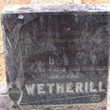 WETHERILL Frederick Thomas Bertie 1898-1958