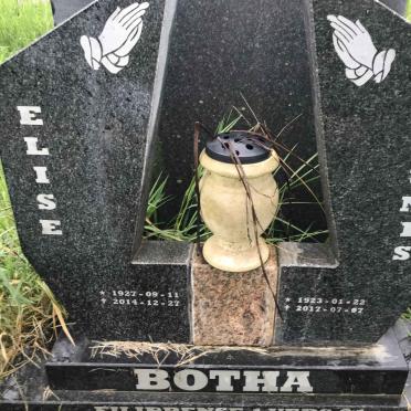 BOTHA Theunis 1923-2017 &amp; Elise 1927-2014