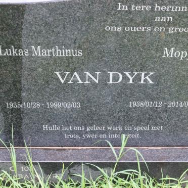 DYK Lukas Marthinus, van 1935-1999 &amp; Moppie 1938-2014