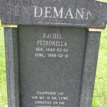 ENDEMANN Rachel Petronella 1942-1998
