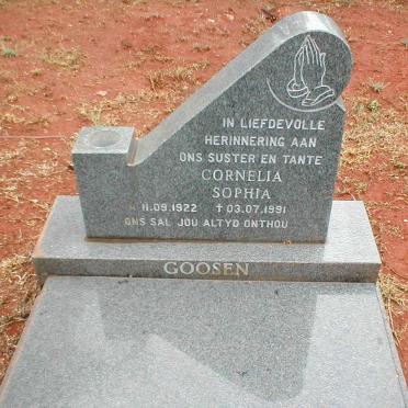 GOOSEN Cornelia Sophia 1922-1991