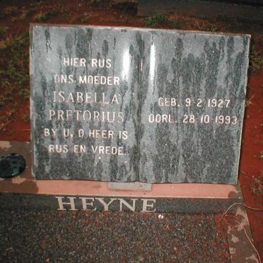 HEYNE Isabella geb. PRETORIUS 1927-1993