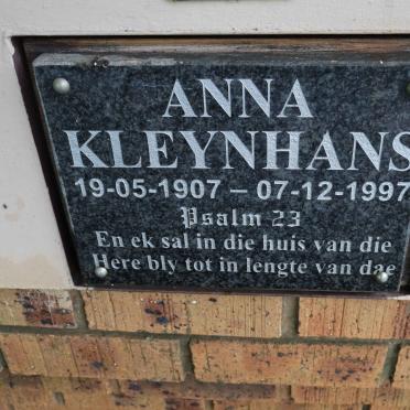 KLEYNHANS Anna 1907-1997