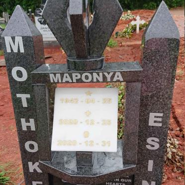 MAPONYA Mothokenna Esina 1942-2020