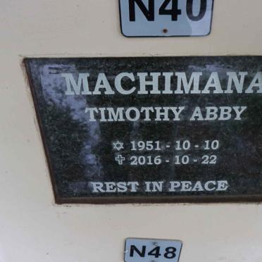 MACHIMANA Timothy Abby 1951-2016