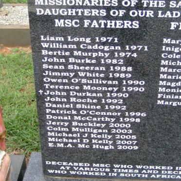 Memorial for the Missionaries of the Sacred Heart and Daughters of our Lady of the Sacred Heart