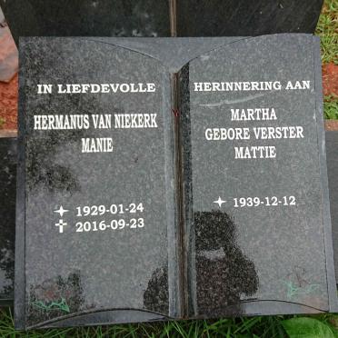 NIEKERK Hermanus, van 1929-2016 &amp; Martha VERSTER 1939-