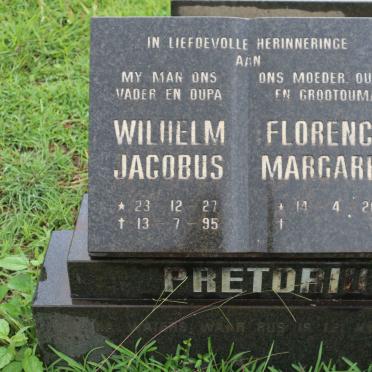 PRETORIUS Wilhelm Jacobus 1927-1995 &amp; Florence Margaret 1926-