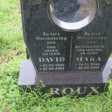 ROUX David 1936-2004 &amp; Mara 1944-2000