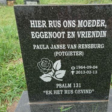 RENSBURG Paula, Janse van nee POTGIETER 1964-2013