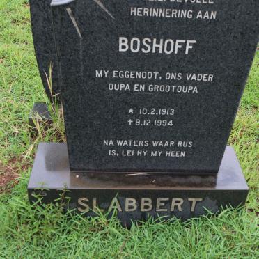 SLABBERT Boshoff 1913-1994