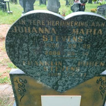 STEVENS Franklin Ruben 1929- &amp; Johanna Maria 1930-2008