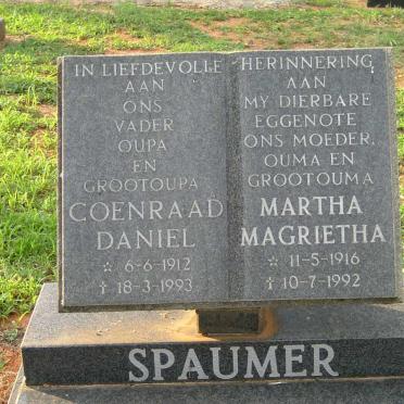 SPAUMER Coenraad Daniel 1912-1993 &amp; Martha Magrietha 1916-1992