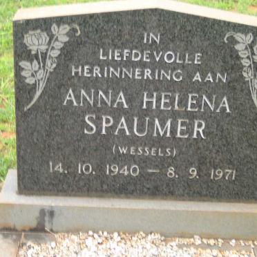 SPAUMER Anna Helena nee WESSELS 1940-1971