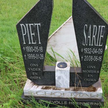 SCHOEMAN Piet 1930-1996 &amp; Sarie 1932-2008