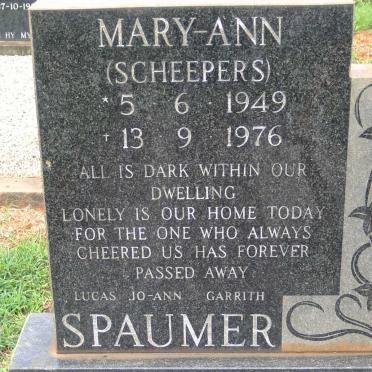 SPAUMER Mary-Ann nee SCHEEPERS 1949-1976