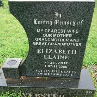 WEBSTER Elizabeth Elaine 1917-2005